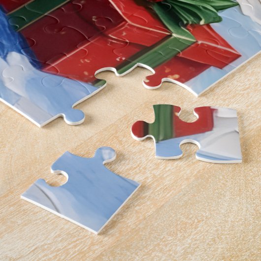 Pembroke Welsh Corgi Christmas Lighthouse Holiday ジグソーパズル (側面)