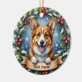 Pembroke Welsh Corgi Christmas Ornament セラミックオーナメント (左)