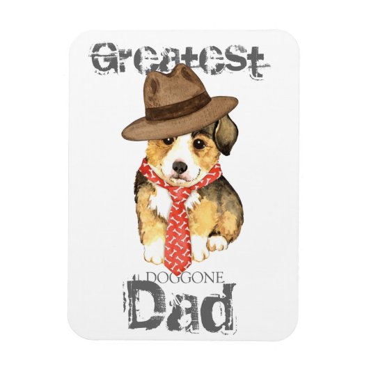 Pembroke Welsh Corgi Dad マグネット (縦)