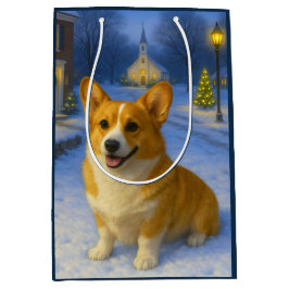 Pembroke Welsh Corgi Holiday ミディアムペーパーバッグ