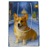 Pembroke Welsh Corgi Holiday  ミディアムペーパーバッグ (裏面)