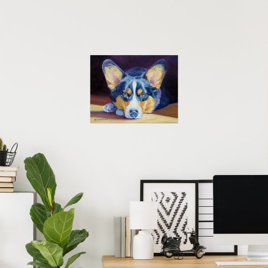 Pembroke Welsh Corgi Print ポスター (ホームオフィス)
