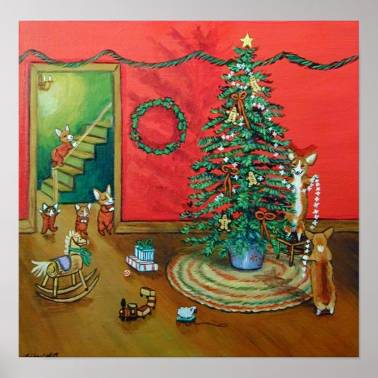 Pembroke Welsh Corgi Print ポスター (正面)