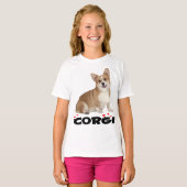 Pembroke Welsh Corgi Puppy Dog Red Love Girls Tシャツ (正面フル)