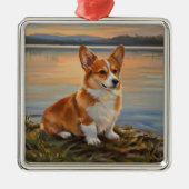 Pembrook Welsh Corgi メタルオーナメント (正面)