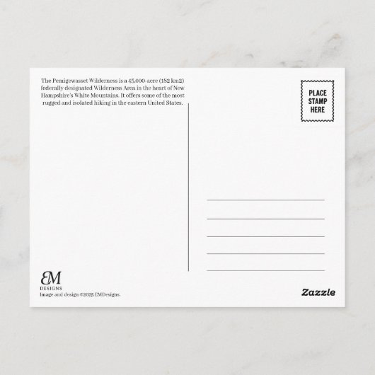Pemigewasset Wilderness Postcard ポストカード (裏面)
