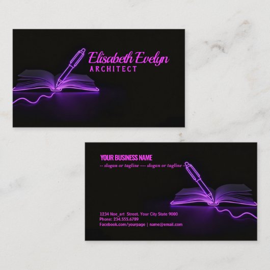 Pen and Book: Symbols of Knowledge and Creation 名刺 (正面/裏面)