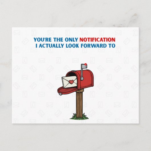 Pen Pal Notification Pun Postcard ポストカード (正面)