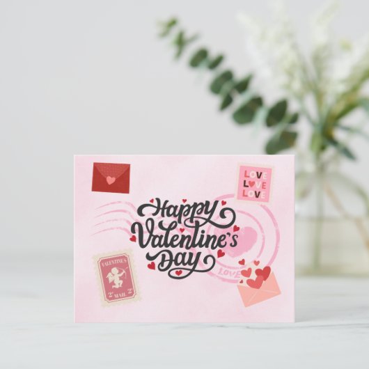 Pen Pal Valentine's Day Postcard ポストカード (スタンド正面)
