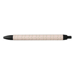 Pen with a light pink floral pattern 黒ボールペン