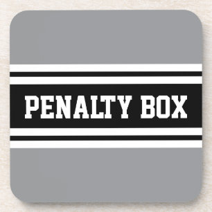 PENALTY BOX スポーティ ブラック ホワイト グレー レーシング ストライプ コースター