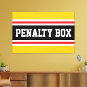 PENALTY BOX 明るい黄色 赤 黒 白 ストライプ キャンバスプリント (インサイチュ (リビング))