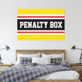PENALTY BOX 明るい黄色 赤 黒 白 ストライプ キャンバスプリント (インサイチュ (寝室))