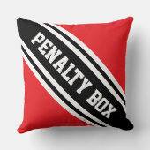 PENALTY BOX 鮮やかなる赤 黒 白 ホッケーのストライプ クッション (裏面)
