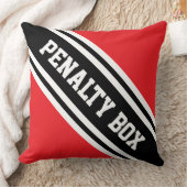 PENALTY BOX 鮮やかなる赤 黒 白 ホッケーのストライプ クッション (ブランケット)