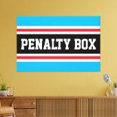 PENALTY BOX 黒 白 鮮紅 青 ストライプ キャンバスプリント (インサイチュ (リビング))