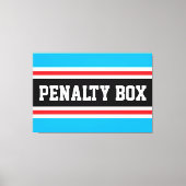 PENALTY BOX 黒 白 鮮紅 青 ストライプ キャンバスプリント (正面)