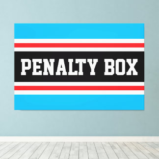 PENALTY BOX 黒 白 鮮紅 青 ストライプ キャンバスプリント
