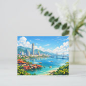 Penang Malaysia Skyline Postcard ポストカード (スタンド正面)