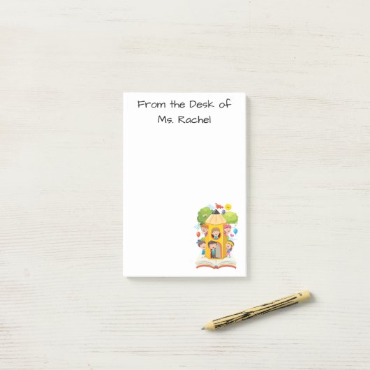 Pencil 遊 School Desk of Post-It Notes ポストイット (デスク上)