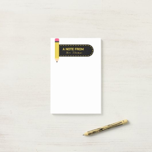 Pencil A Note From Teacher ポストイット (デスク上)
