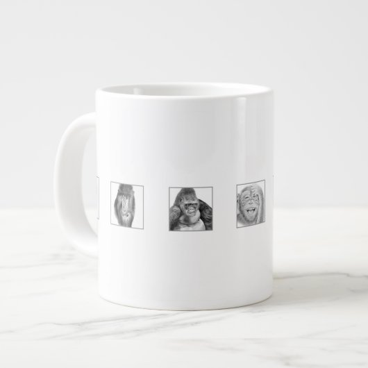 Pencil Animal Collection Mug - Monkeys ジャンボコーヒーマグカップ (正面左)