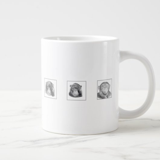 Pencil Animal Collection Mug - Monkeys ジャンボコーヒーマグカップ (右)