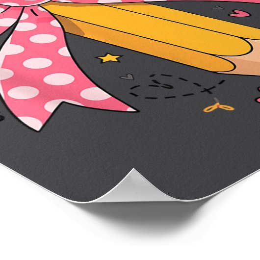 Pencil Coquette Bow Test Day Teacher Motivational  ポスター (角)