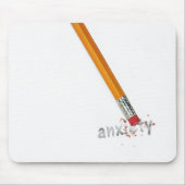 Pencil Eraser with Anxiety Text マウスパッド (正面)