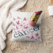 Pencil Erasing Cancer Text  クッション (ブランケット)
