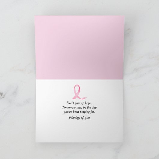 Pencil Erasing Cancer Text On White Paper カード (内部)