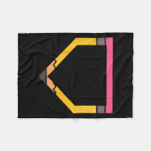 Pencil Home Plate Baseball Lovers Boys Kids Back T フリースブランケット (正面(横))