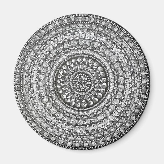 Pencil Original Art Mandala Design  マグネット (正面)