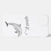 Pencil Sketch Dolphin Curiosity Phone Case iPhoneケース (裏面横)