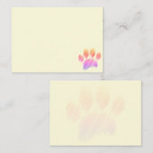 Pencil Sketched Colorful Dog Paw Digital Art Cream ノートカード (正面/裏面)