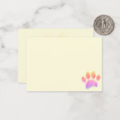 Pencil Sketched Colorful Dog Paw Digital Art Cream ノートカード (正面/裏面インサイチュ)