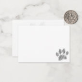 Pencil Sketched Dog Paw Digital Art ノートカード (正面/裏面インサイチュ)