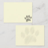 Pencil Sketched Dog Paw Digital Art Cream ノートカード (正面/裏面)
