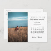 Pencil Us In Save the Date 2020年10月カレンダー ポストカード (正面/裏面)
