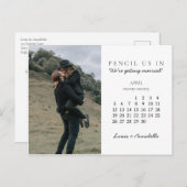 Pencil Us In Save the Date 2020年4月カレンダー ポストカード (正面/裏面)