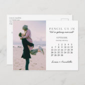 Pencil Us In Save the Date 2020年9月カレンダー ポストカード (正面/裏面)