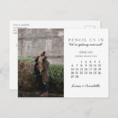 Pencil Us In Save the Date 2022年2月カレンダー ポストカード (正面/裏面)