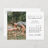 Pencil Us In Save the Date 2022年9月カレンダー ポストカード (正面/裏面)