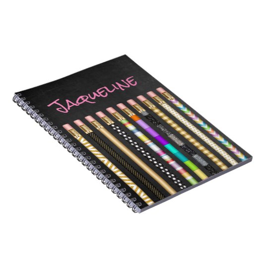 PencilsかわいらしとBlackboard パーソナライズされた ノートブック (右側)