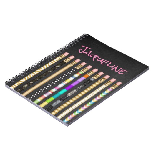 PencilsかわいらしとBlackboard パーソナライズされた ノートブック (左側)
