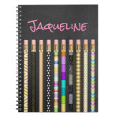 PencilsかわいらしとBlackboard パーソナライズされた ノートブック (正面)