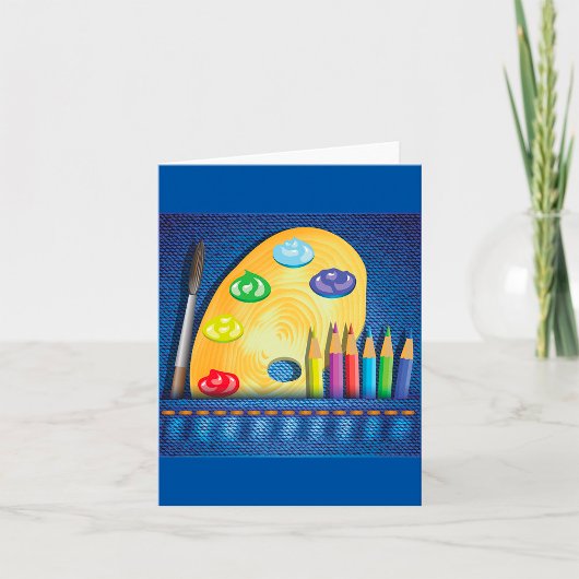 PencilsとPaintbrushアーティストノートカード カード