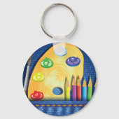 PencilsとPaintbrush Artist Keychain キーホルダー (裏面)