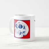 PencilsとPaintbrushesを使用したアーティストのスカル コーヒーマグカップ (正面左)