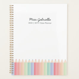 Pencilsカラフルパーソナライズされた先生年プランナー プランナー手帳